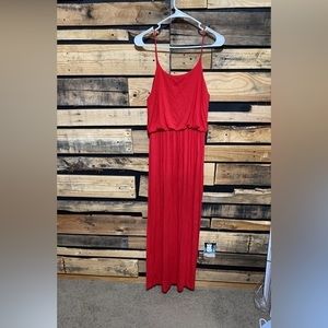 Mikey & Joey Red Maxi Spaghetti‎ Strap Dress Medium